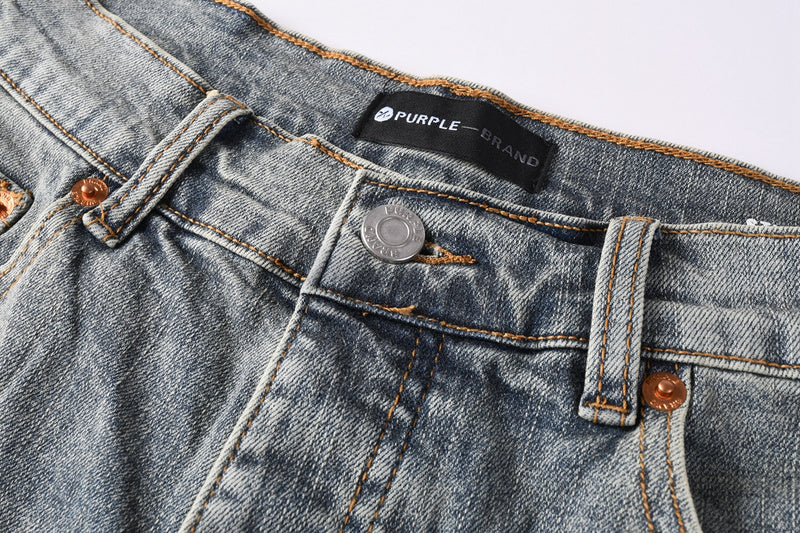 Purple Brand Crystal Diamond Denim Shorts #5093
