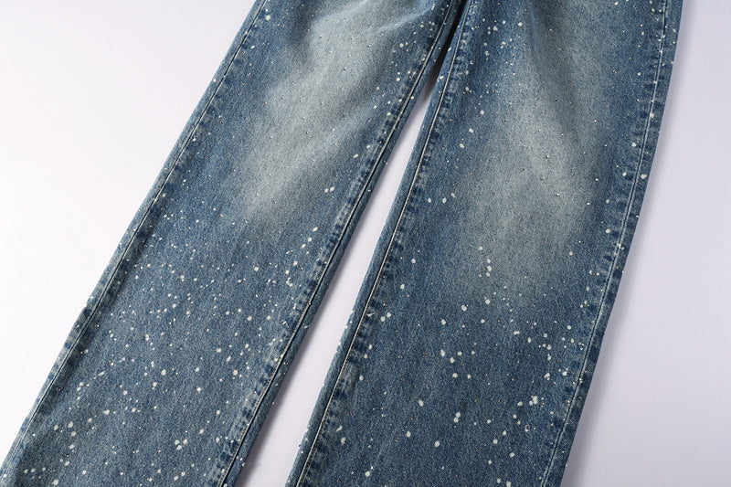 Purple Brand Crystal Diamond Jeans #9126